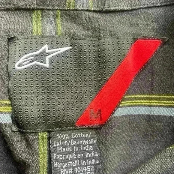 Men’s AStars button down blue green short sleeved SHIRT SZ M - Picture 3 of 3